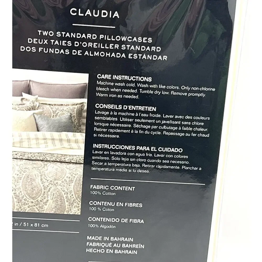 Ralph Lauren Claudia Stripe Standard Pillowcases 2 Cream Multi Pair Set